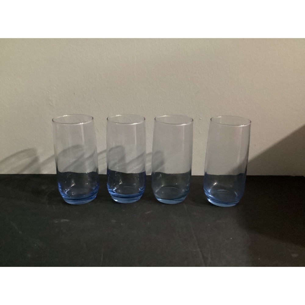 ANCHOR HOCKING Sapphire Blue "Newport" Drinking Glasses Set of 4